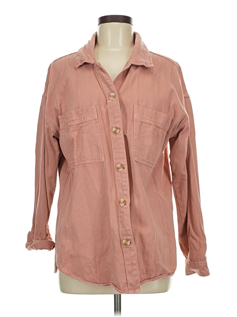 Pre-owned Thread & Supply 3/4 Sleeve Button Down Shirt In Brown
