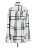 Tinsel 100% Viscose Plaid Silver Long Sleeve Blouse Size M - photo 2