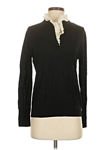 Sandro Long Sleeve Silk Top (view 1)