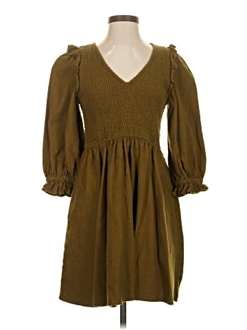 Madewell Flannel Lucie V-Neck Smocked Mini Dress (view 1)