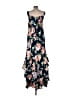 Sequin Hearts 100% Polyester Floral Black Blue Cocktail Dress Size 13 - photo 2