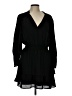 Aqua 100% Polyester Solid Black Casual Dress Size L - photo 1