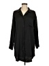 auden 100% Recycled Polyester Black Long Sleeve Button-Down Shirt Size M - photo 1