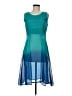 Global Desi 100% Polyester Color Block Teal Cocktail Dress Size M - photo 1