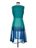 Global Desi 100% Polyester Color Block Teal Cocktail Dress Size M - photo 2