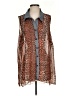 DGNY 100% Polyester Animal Print Brown Sleeveless Blouse Size 0 - photo 1