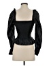 7 For All Mankind 100% Polyurethane Black Long Sleeve Blouse Size XS - photo 2