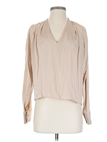 Intermix Long Sleeve Silk Top (view 1)