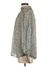 H&M 100% Polyester Animal Print Green Long Sleeve Blouse Size L - photo 5