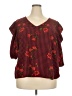 City Chic Red Short Sleeve Blouse Size 20 Plus (L) - photo 1