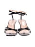 by FAR 100% Leather Silver Black Sandals Size EU 40 - photo 2