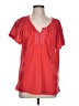 Absolutely Famous 100% Polyester Red Short Sleeve Blouse Size L - photo 1
