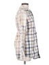 Free People 100% Cotton Plaid Ivory Long Sleeve Button-Down Shirt Size 0 - photo 4