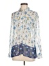 Joe Fresh Print Blue Long Sleeve Blouse Size M - photo 1