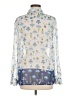 Joe Fresh Print Blue Long Sleeve Blouse Size M - photo 2