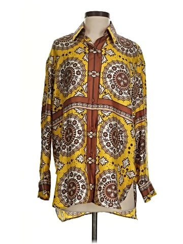 Nili Lotan Long Sleeve Silk Top (view 1)