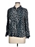 Alexander Jordan 100% Rayon Animal Print Blue Long Sleeve Blouse Size L - photo 1