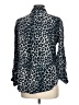 Alexander Jordan 100% Rayon Animal Print Blue Long Sleeve Blouse Size L - photo 2