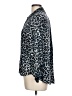 Alexander Jordan 100% Rayon Animal Print Blue Long Sleeve Blouse Size L - photo 5