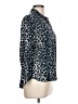 Alexander Jordan 100% Rayon Animal Print Blue Long Sleeve Blouse Size L - photo 4