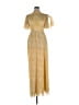 MIKAEL AGHAL 100% Polyester Gold Yellow Cocktail Dress Size 10 - photo 1