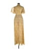 MIKAEL AGHAL 100% Polyester Gold Yellow Cocktail Dress Size 10 - photo 2