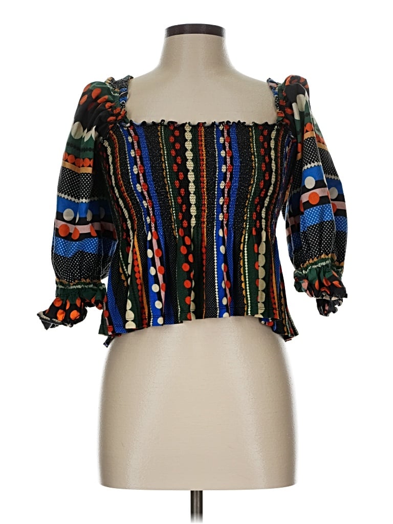 Pre-owned Conditions Apply 3/4 Sleeve Blouse In Black