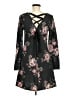 A. Byer Floral Black Casual Dress Size M - photo 2