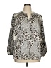 Jodifl Animal Print Silver Long Sleeve Blouse Size XL - photo 1
