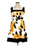 Corey P. Print Yellow Cocktail Dress Size 16 - photo 1
