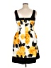 Corey P. Print Yellow Cocktail Dress Size 16 - photo 2