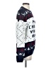 Ugly Christmas Sweater 100% Acrylic Fair Isle Graphic Hearts Blue Pullover Sweater Size XS - photo 4