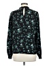 CeCe 100% Polyester Floral Teal Long Sleeve Blouse Size M - photo 2