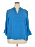 NSR 100% Polyester Blue 3/4 Sleeve Blouse Size XXL - photo 1