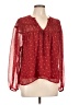 Old Navy 100% Polyester Red Long Sleeve Blouse Size L - photo 1