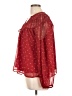 Old Navy 100% Polyester Red Long Sleeve Blouse Size L - photo 5