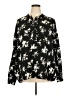 Time and Tru 100% Polyester Floral Black Long Sleeve Blouse Size 20 - photo 1