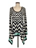 ECI Chevron-herringbone Teal Long Sleeve Top Size M - photo 1