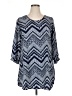 rue21 100% Polyester Chevron-herringbone Blue 3/4 Sleeve Blouse Size XL - photo 1