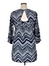 rue21 100% Polyester Chevron-herringbone Blue 3/4 Sleeve Blouse Size XL - photo 2