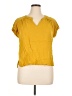 Rose + Olive Yellow Short Sleeve Blouse Size XL - photo 1