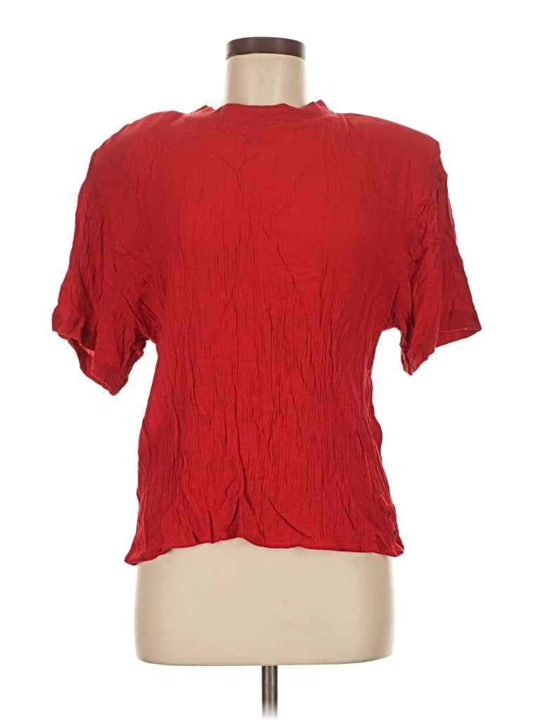 Pre-owned Assorted Brands Short Sleeve Blouse In Red