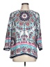 Talbots Paisley Teal 3/4 Sleeve Blouse Size L - photo 1