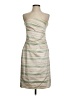 Kay Unger Stripes Tan Cocktail Dress Size 4 - photo 1
