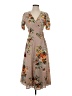 Shein 100% Polyester Floral Gray Tan Casual Dress Size S - photo 1