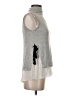 Design Lab Lord & Taylor 100% Polyester Silver Sleeveless Blouse Size S - photo 4