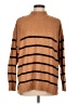Crown & Ivy Stripes Brown Turtleneck Sweater Size L - photo 1