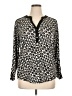NY Collection Animal Print Black Long Sleeve Blouse Size XL - photo 1