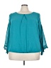 B.wear 100% Polyester Teal 3/4 Sleeve Blouse Size 3X - photo 1