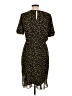 Sam Edelman 100% Polyester Animal Print Yellow Casual Dress Size 12 - photo 2